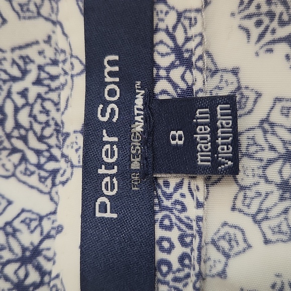 Peter Som Design Nation Blue White Tie Dye Shirt Dress. Size 8 - Picture 10 of 14